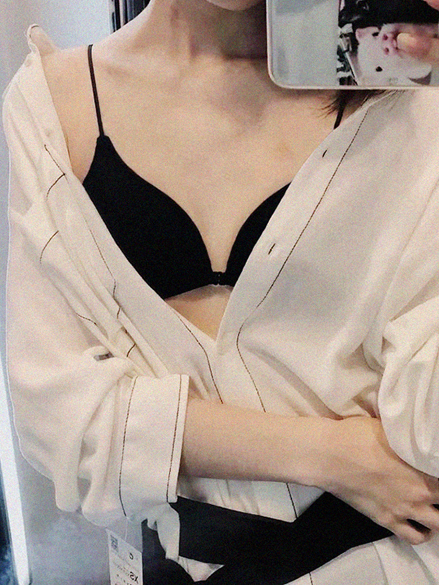 Áo ngực nữ màu đen trắng bra dây bún mảnh